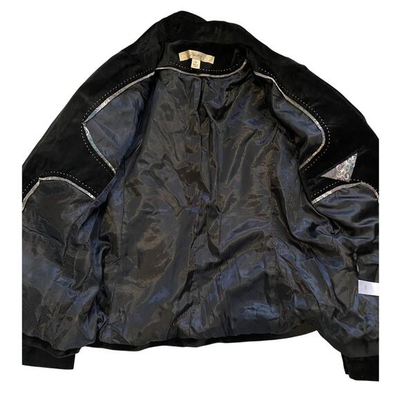 Friotto Velvet Blazer Womens Size 10 Black Career Suit Jacket Soft Sports Coat - Picture 5 of 13